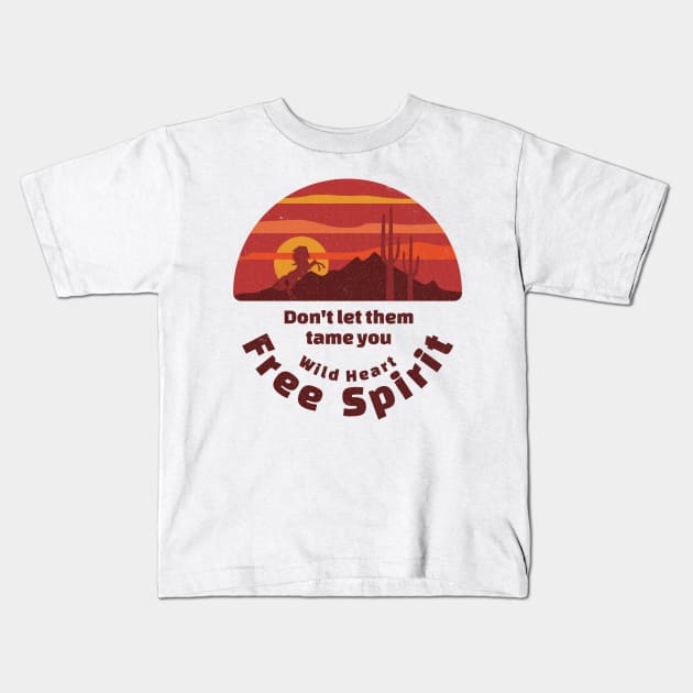 Free spirit - Wild heart Kids T-Shirt by All About Nerds